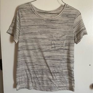 White w/ Black Detail Pocket Tee - M